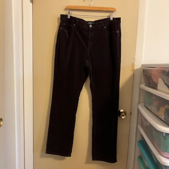 Ralph Lauren LRL Green Label Brown Velvet Jeans Size 14W - Picture 5 of 5
